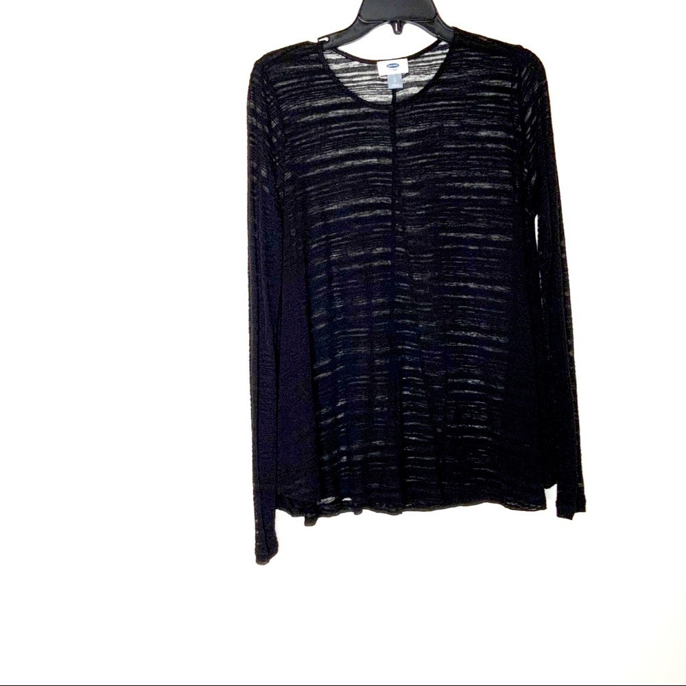 OLD NAVY sheer long sleeve top. Black. Size SP